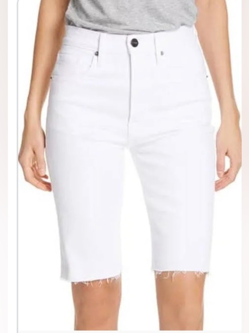 Frame Denim White Cut-Off Jean Shorts
